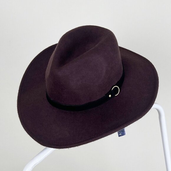 New 100% Wool Western Cowboy Outback Wide Brimmed Felt Hat Boho Bohemian Fedora - Picture 4 of 4